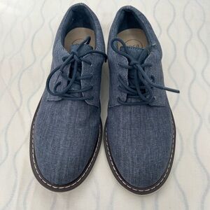 Nordstrom 1901 Blue Faux Linen Lace Up Oxford Shoes Sz 3